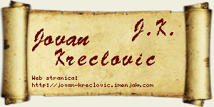 Jovan Kreclović vizit kartica